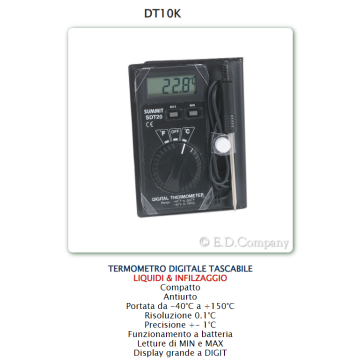 TERMOMETRO DIG. DT10K TASCABILE