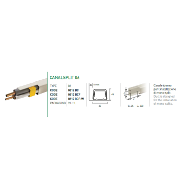 CANALINA C/COPERCHIO BC 60/BCF  2mt
