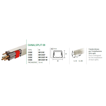 CANALINA C/COPERCHIO BC80 BCF  2mt