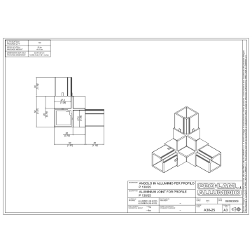 ANGOLARE A30/25 3VIE 30 MM.