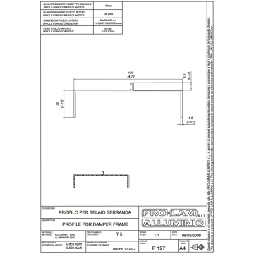 PROFILO P127 TESTATE  X SERRANDA 6M