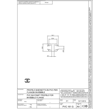 BAIONETTA AD 'H' IN PVC PVC161G 2MT